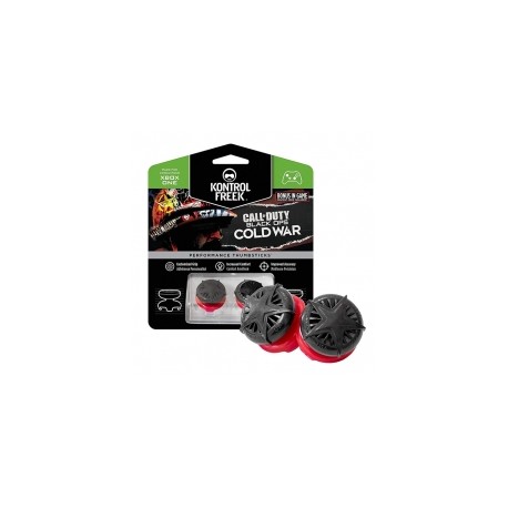 KontrolFreek Call of Duty: Black Ops Cold War para Xbox One y Xbox Series X | Performance Thumbsticks | Negro/Rojo.