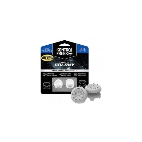 KontrolFreek FPS Freek Galaxy para PS4 y PS5 | Performance Thumbsticks | 2 Alturas elevadas, Versátil | Blanco